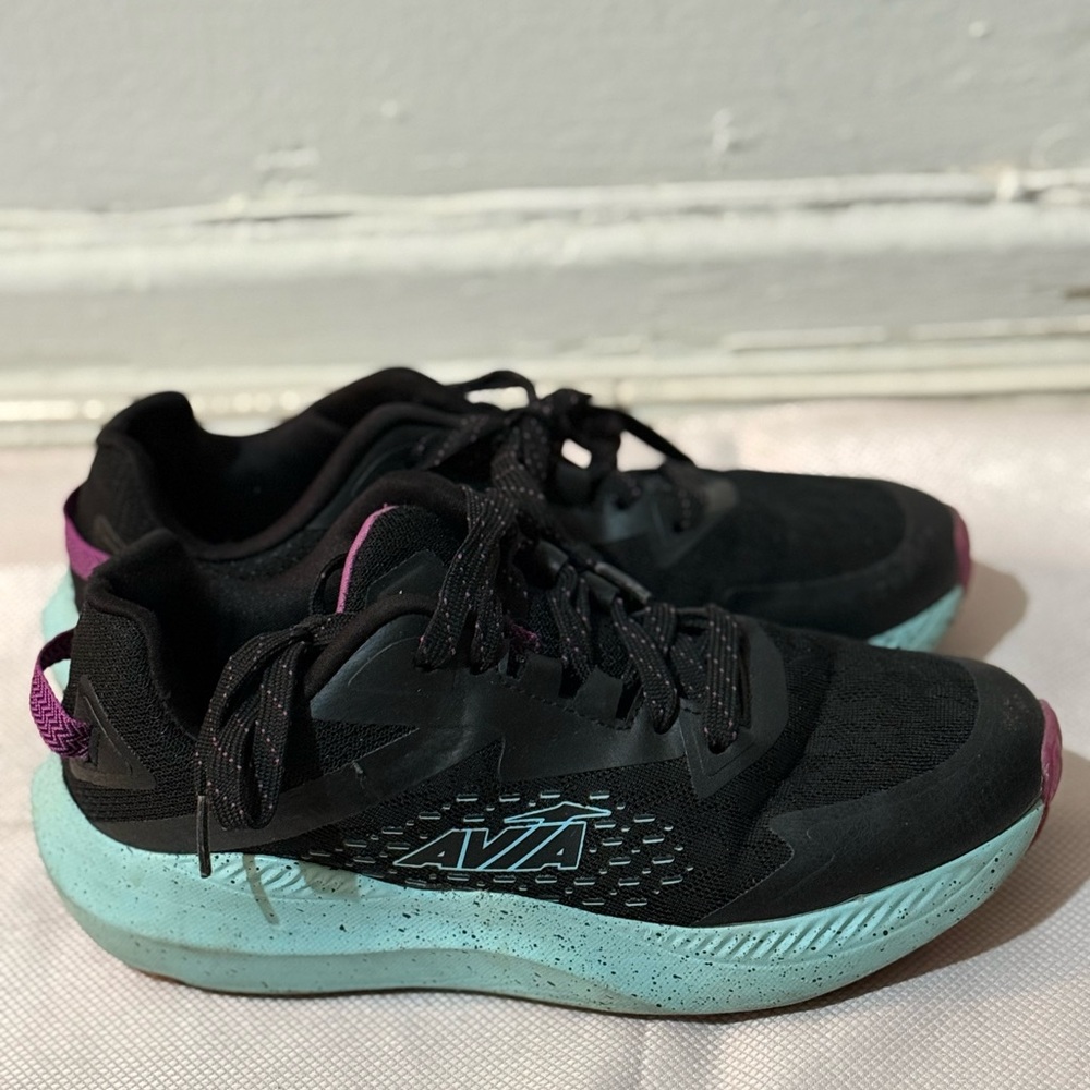 Storm Black and Blue Athletic Shoes with Breathable Mesh